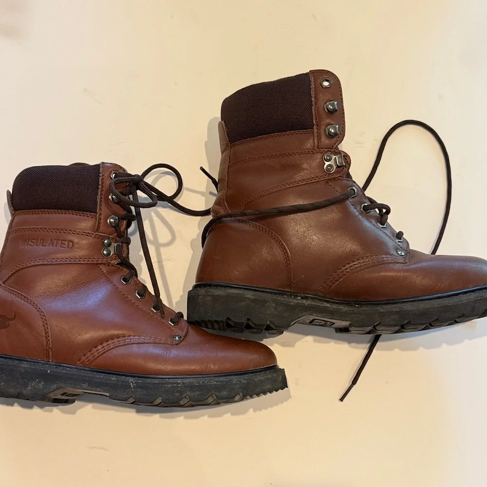 Texas Steer Leather Men's Hiking/ Work Boots - Picture 7 of 9